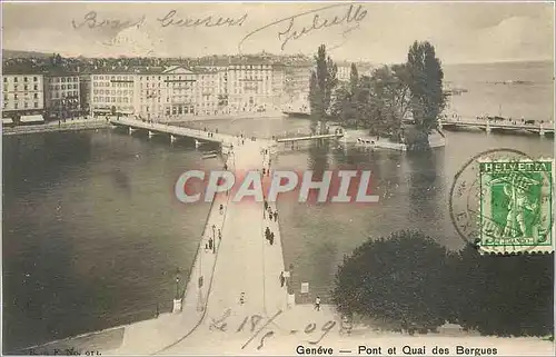 Ansichtskarte AK Gen�ve pont et quai des Bergues