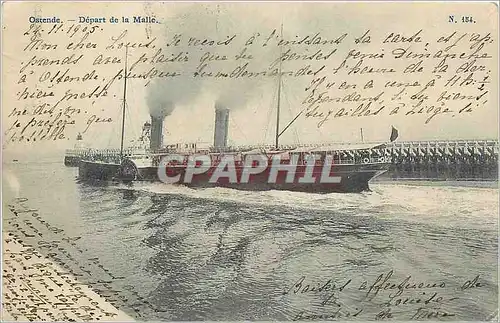 Cartes postales Ostende depart de la Malte Bateau