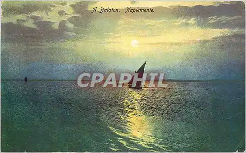 Cartes postales A Balaton Naplemente Bateau