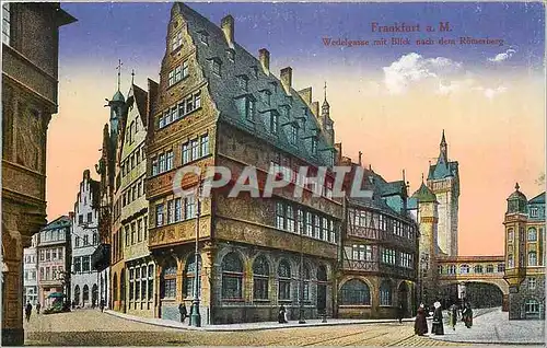 Cartes postales Frankfurt a M Wedelgasse mit blick nach dem Romerberg