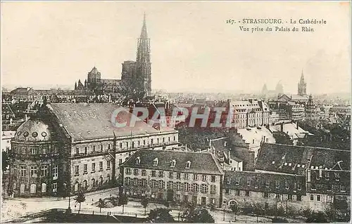 Ansichtskarte AK Strasbourg la cathedrale vue prise du palais du Rhin