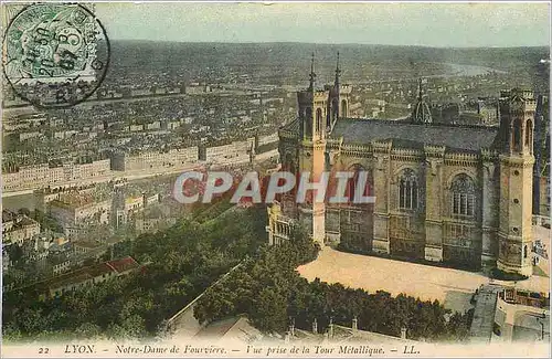 Ansichtskarte AK Lyon  Notre-Dame de Fourviere vue prise de la tour metallique