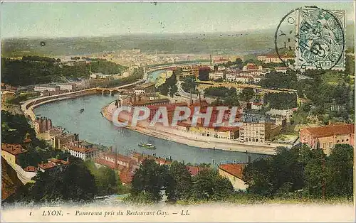 Cartes postales Lyon panorama pris du restaurant Gay