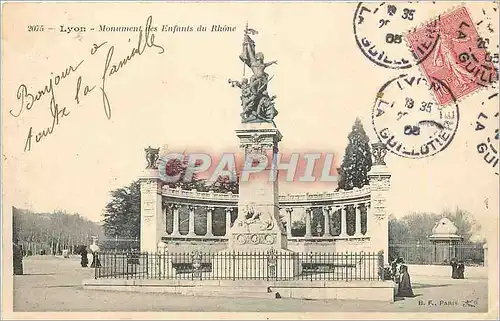 Cartes postales Lyon monument des enfants du Rhone