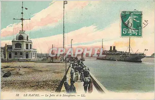 Cartes postales Le Havre la jetee et le semaphore Bateau