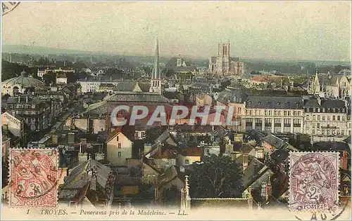 Cartes postales Troyes panorama pris de la Madeleine