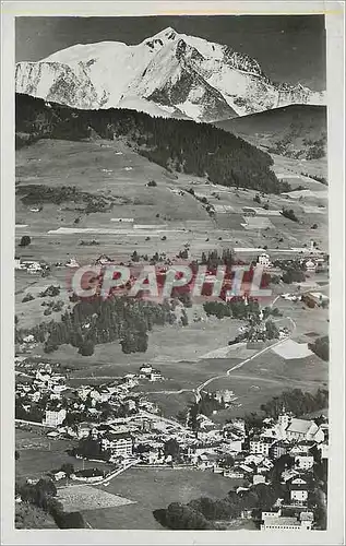 Cartes postales moderne Megeve vue generale et le Mont Blanc