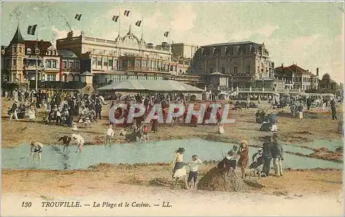 Cartes postales Trouville la plage et le casino