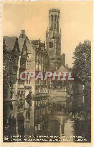 Cartes postales Bruges Tour du Beffroi vu du quai du Rosaire