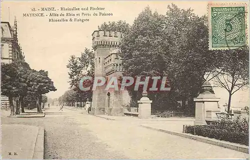 Ansichtskarte AK Mayence allee du Rhin et porte du Poisson