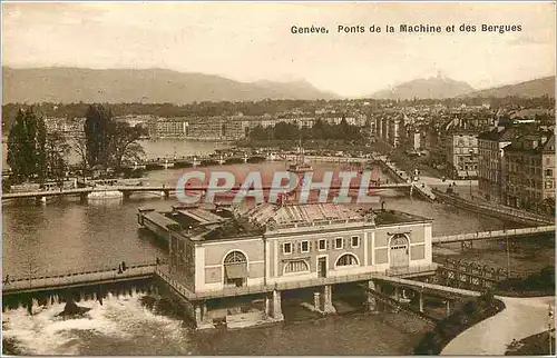 Cartes postales Geneve ponts de la Machine et des Bergues