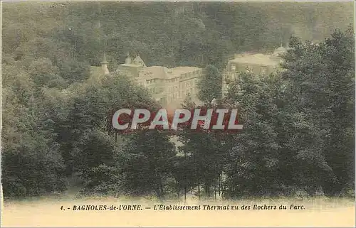 Cartes postales Bagnoles de l'Orne l'etblissement thermal vu des Rochers du Parc