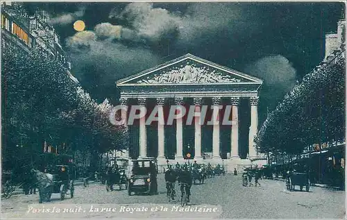 Cartes postales Paris lanuit la rue royale et la Madeleine