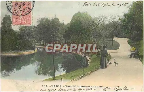 Cartes postales Paris parc Montsouris le lac