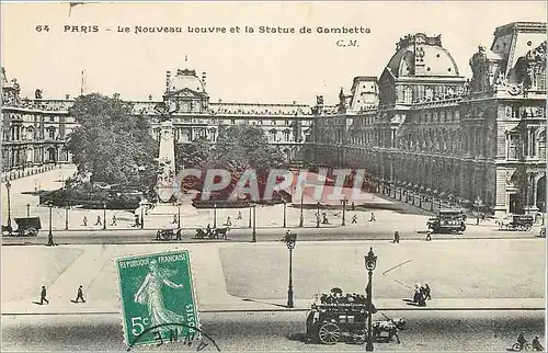 Ansichtskarte AK Paris le nouveau Louvre et la statut de Gambetta