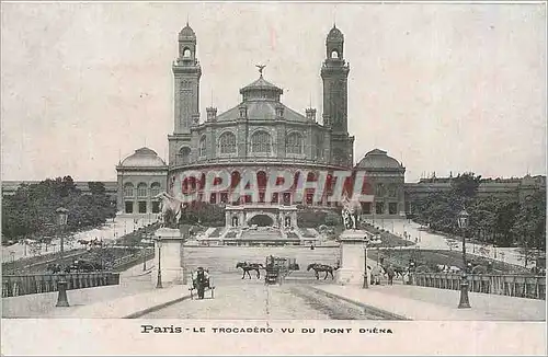 Cartes postales Paris le Trocadero vu du pont d'Iena