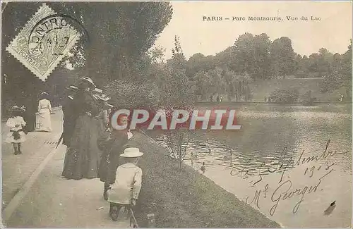 Cartes postales Paris parc Montsouris vue du lac