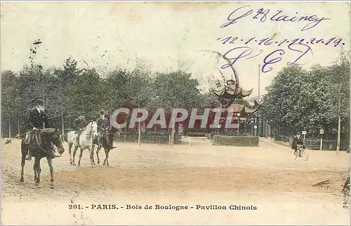 Cartes postales Paris bois de Boulogne pavillon chinois Chine China Cheval