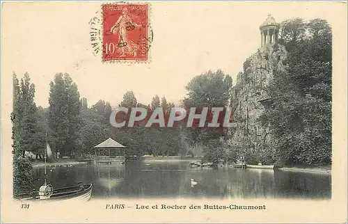 Cartes postales Paris Lac et rocher des Buttes-Chaumont