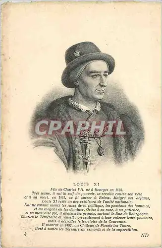 Cartes postales Louis XI