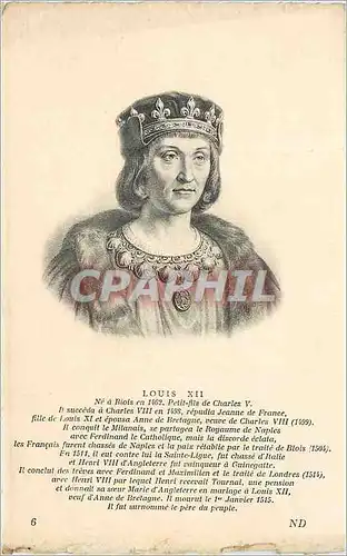 Cartes postales LOUIS XII