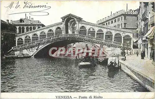 Ansichtskarte AK VENEZIA - Ponte di Rialto Bateau