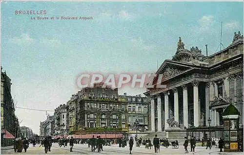 Cartes postales BRUXELLES La bourse et le Boulevard Anspach