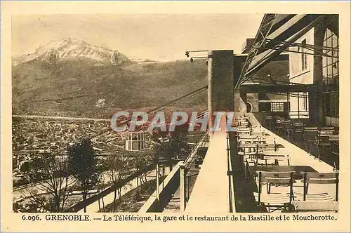 Cartes postales GRENOBLE Le t�l�ph�rique  la gare et le restaurant de la Bastille et le Moucherotte