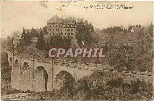 Cartes postales LE CANTAL PITTORESQUE Ch�teau et Viaduc de VIESCAMP