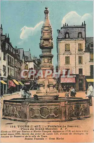 Cartes postales TOURS - Fontaine de Beaune