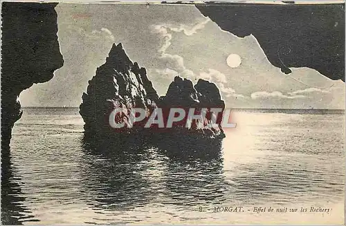 Cartes postales Morgat Effet de nuit sur les Rochers