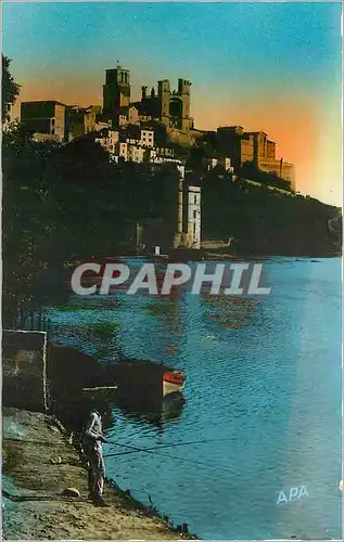 Cartes postales moderne Beziers St Nazaire Vue des Bords de l'Orb Peche Pecheur