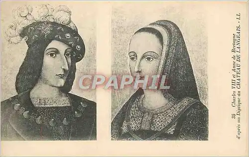 Cartes postales Charles VII et Anne de Bretagne d'Apres un Diptique Chateau de Langeais