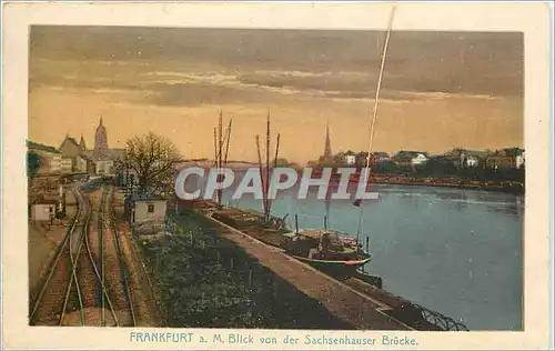 Cartes postales Frankfurt aM Blick von der Sachsenhauser Brucke Bateaux