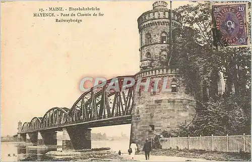 Cartes postales Mainz Eisenbahnbrucke Mayence Pont du Chemin de fer Railwaybridge