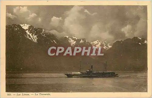 Cartes postales Lac Leman La Traversee Bateau