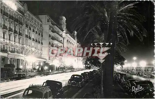 Cartes postales moderne La Cote d'Azur Nice La Nuit La Promenade des Anglais et de Palais de la Mediterranee