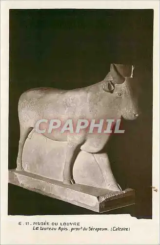 Cartes postales Musee du Louvre Le taureau Apis prov du Serapeum Calcaire