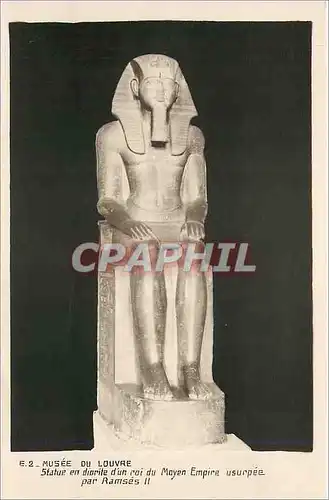 Ansichtskarte AK Musee du Louvre Statue en diorite d'un roi du Mayen Empire usurpee par Ramses II