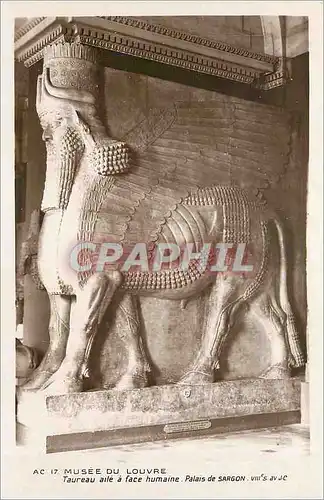 Ansichtskarte AK Musee du Louvre Taureau aile a face humaine Palais de Sargon