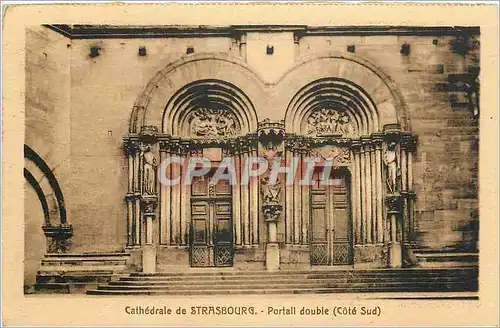 Cartes postales Cathedrale de Strasbourg Portail double Cote Sud