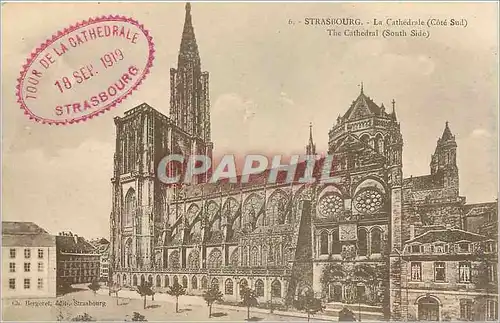 Ansichtskarte AK Strasbourg La Cathedrale Cote Sud