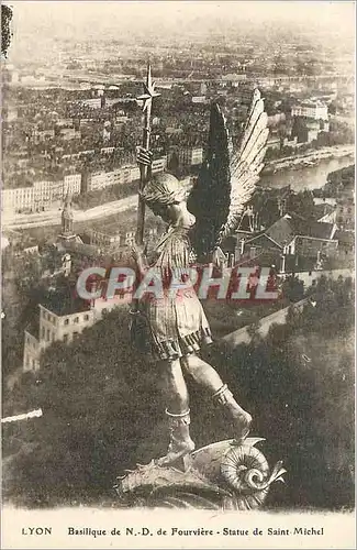 Ansichtskarte AK Lyon Basilique de ND de Fourviere Statue de Saint Michel