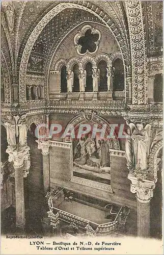 Cartes postales Lyon Basilique de ND de Fourviere Tableau d'Orsel et Tribune superieure