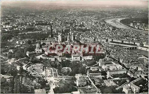 Cartes postales moderne Lyon Le Theatre Romain et la Colline de Fourviere puis la Saone et le Rhone