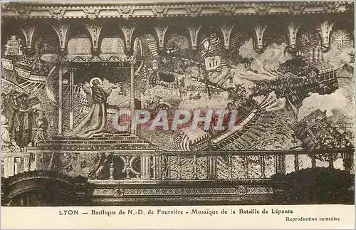 Ansichtskarte AK Lyon Basilique de ND de Fourviere Mosaique de la Bataille de Lepante