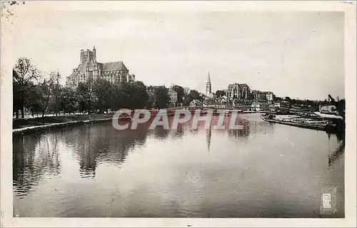 Moderne Karte Auxerre L'Yonne et les quais