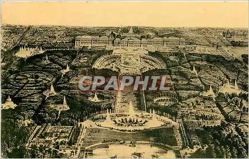 Ansichtskarte AK Vue panoramique du Chateau et des Jardin Versailles