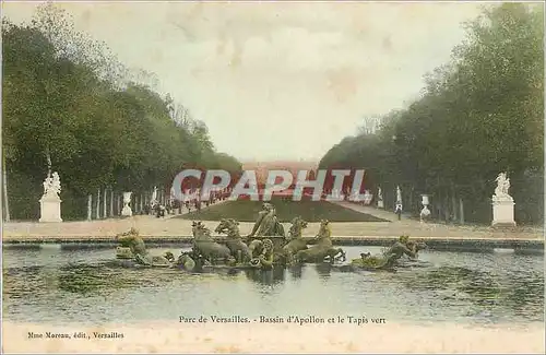 Cartes postales Parc de Versailles Basson d'Apollon et le Tavis vert