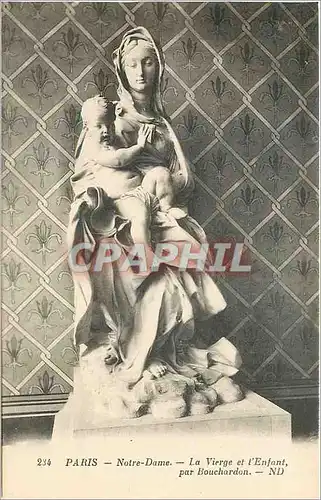 Cartes postales Paris Notre Dame La Vierge et l'Enfant